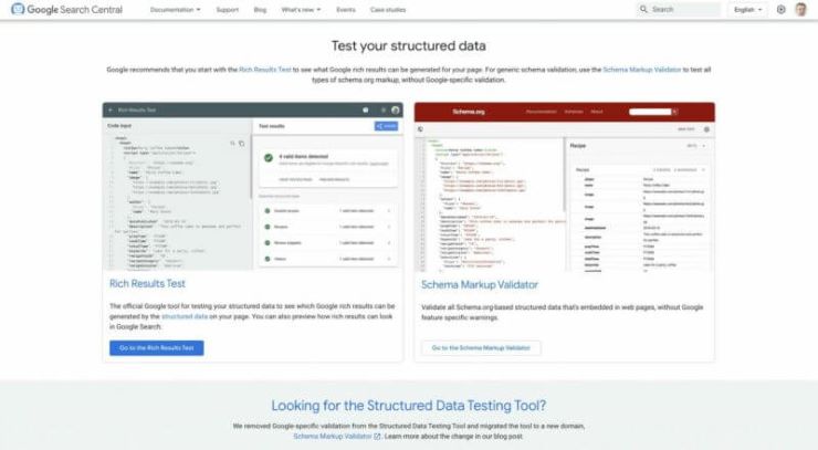google structure data testing tool